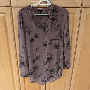 Floral Purple Button Down